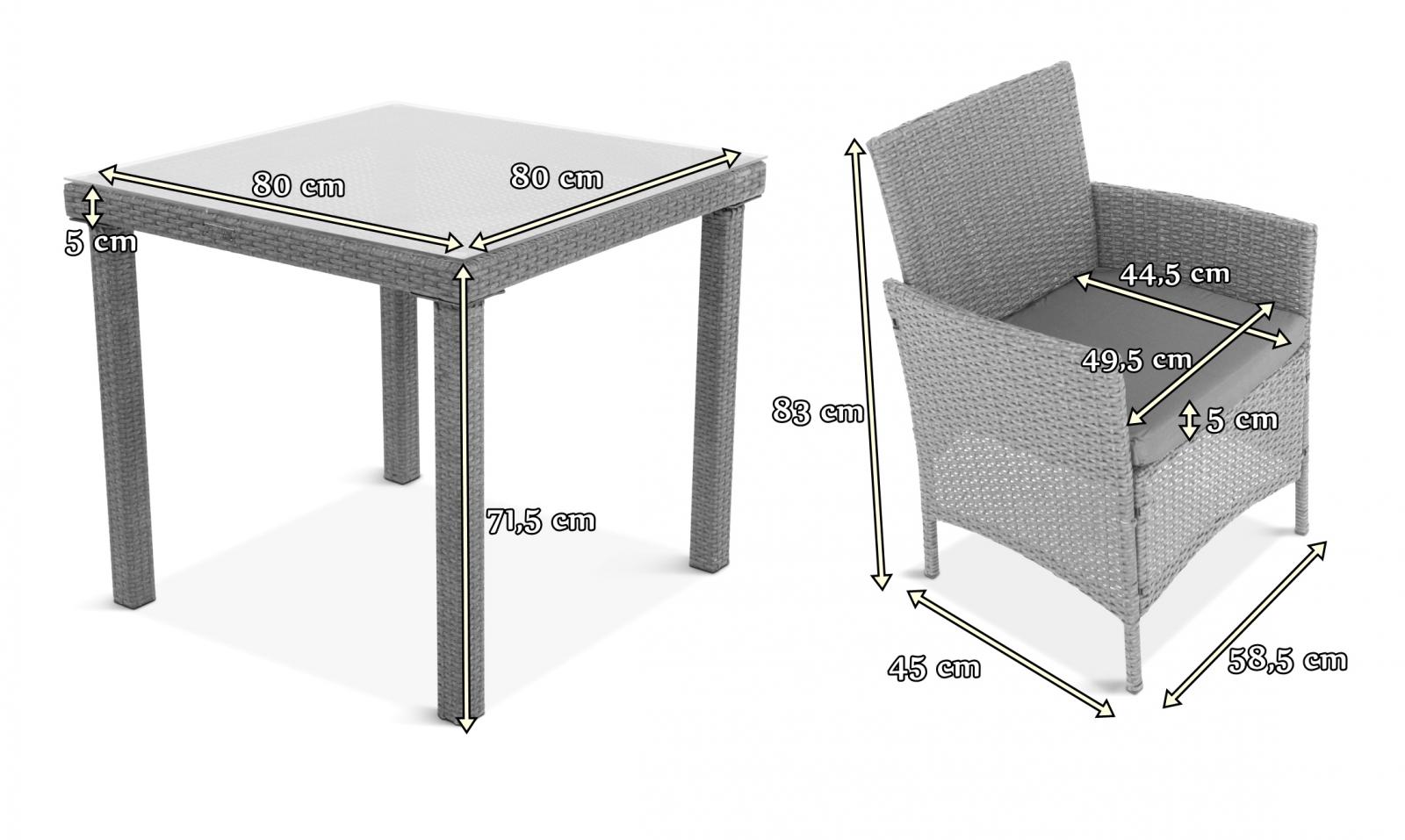 zestaw capitano/flavio - wymiary