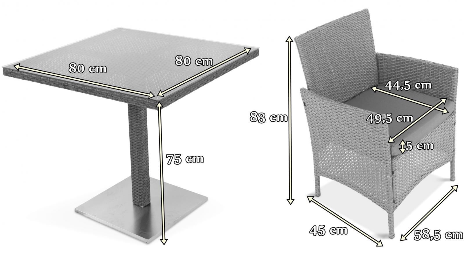 zestaw primo/flavio - wymiary