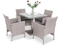 Meble obiadowe technorattanowe Primo/Flavio 4+1 Grey