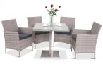Meble obiadowe technorattanowe Primo/Flavio 4+1 Grey