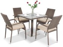 Meble ogrodowe na taras Primo/Lautaro 4+1 Double Brown