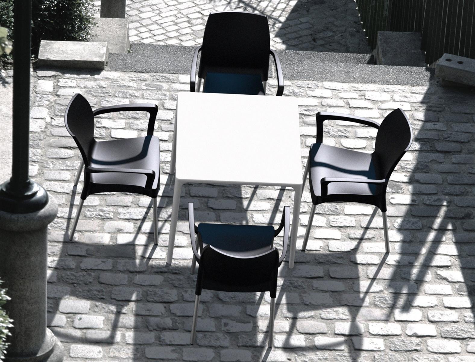 Siesta dolce black - proste krzesło z tworzywa z aluminiowymi nogami