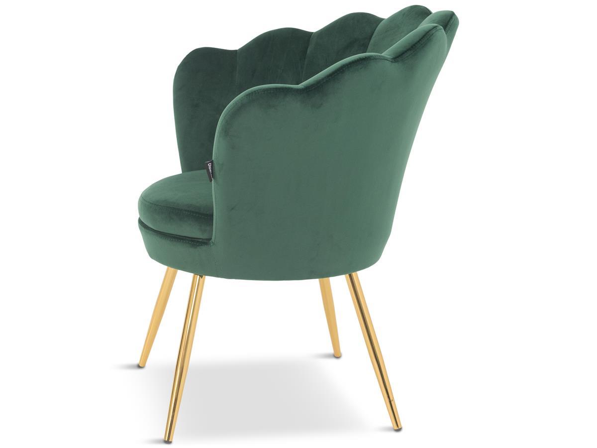 Fotel z aksamitnym obiciem Prins zielony/złoty