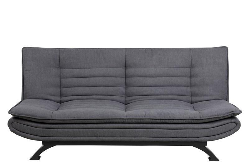 ciemnoszara sofa rozkładana z przeszyciami