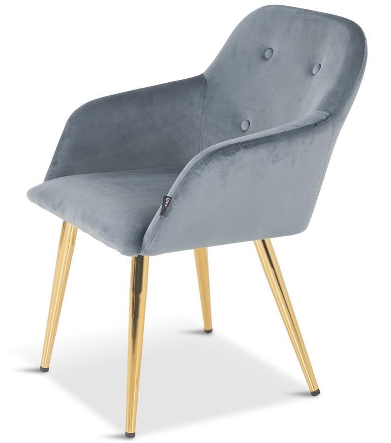 Krzesło tapicerowane na złotych nogach Enkel