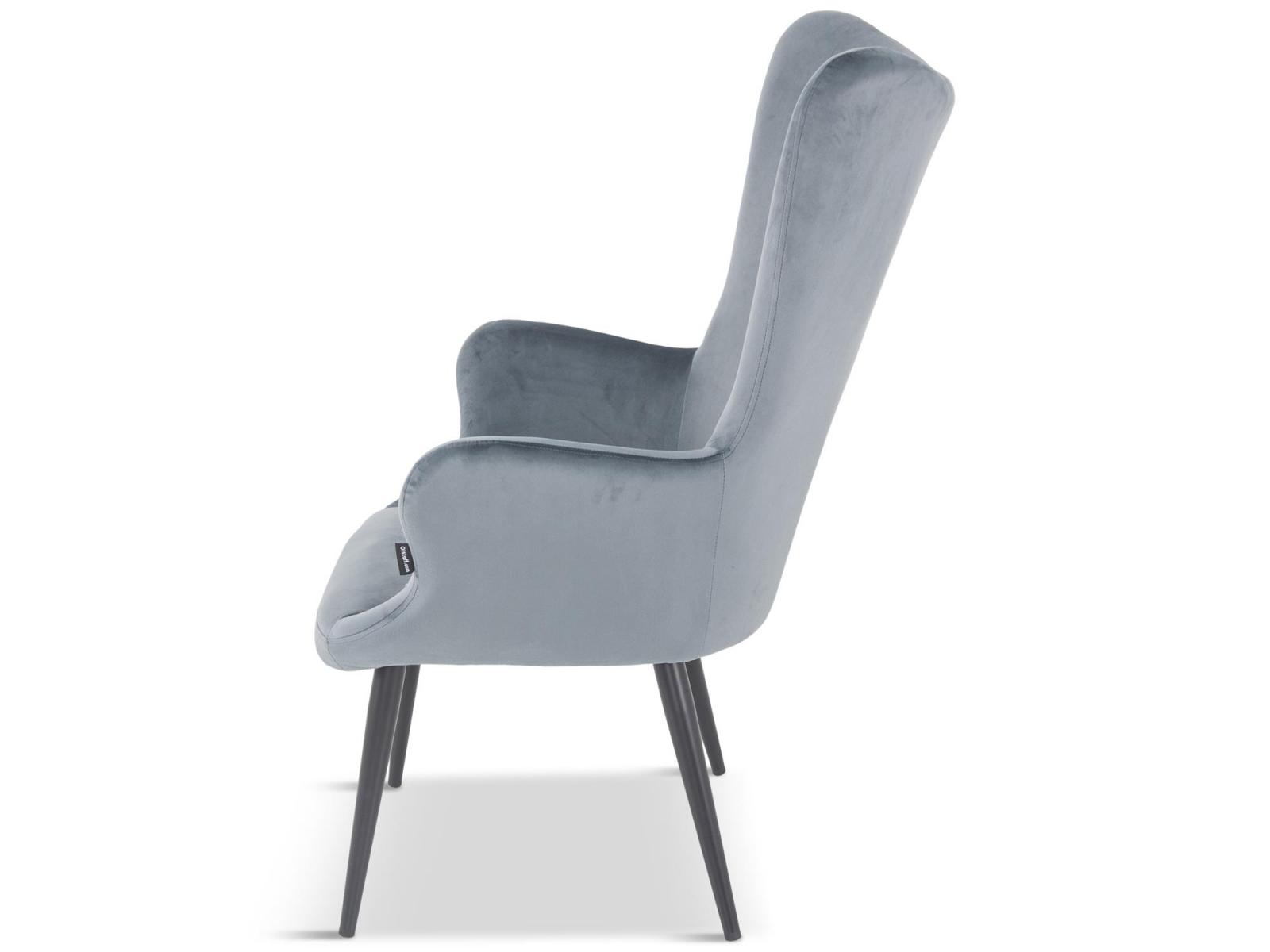 Welurowy fotel uszak