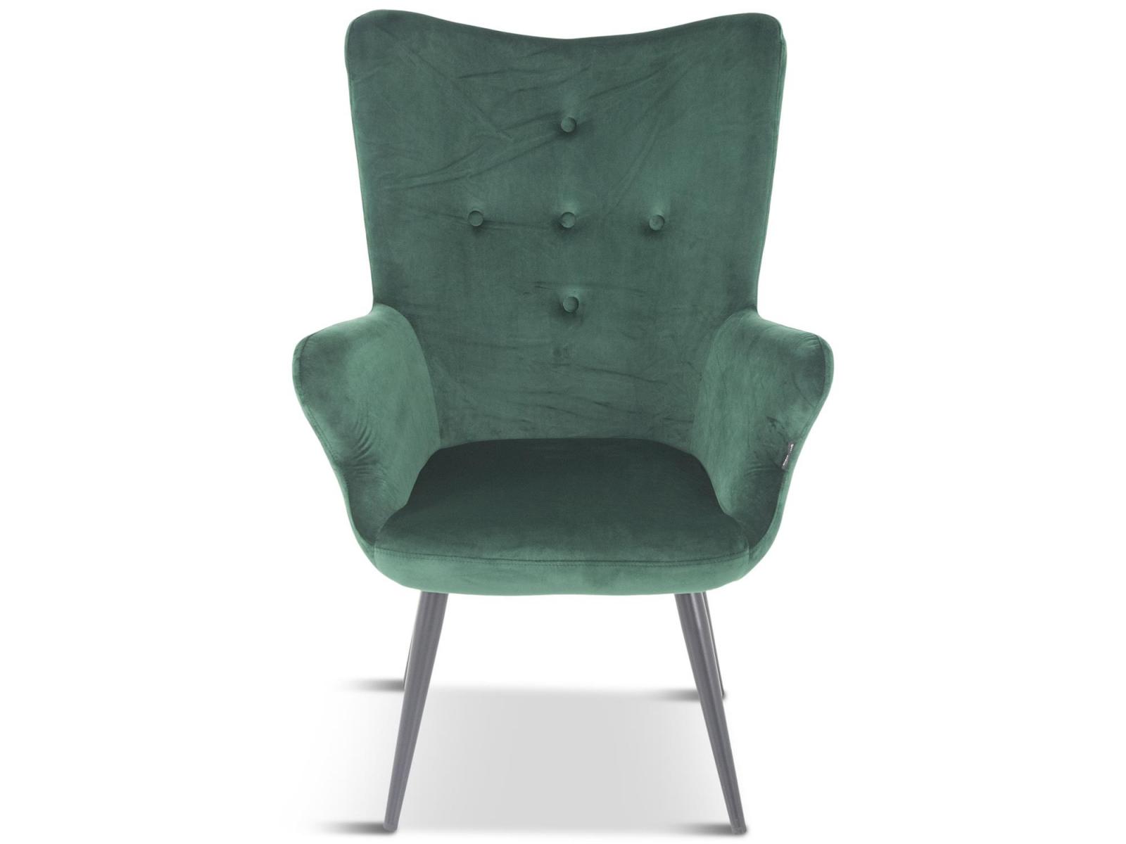 Fotel Uszak z welurową tapicerką Maestro