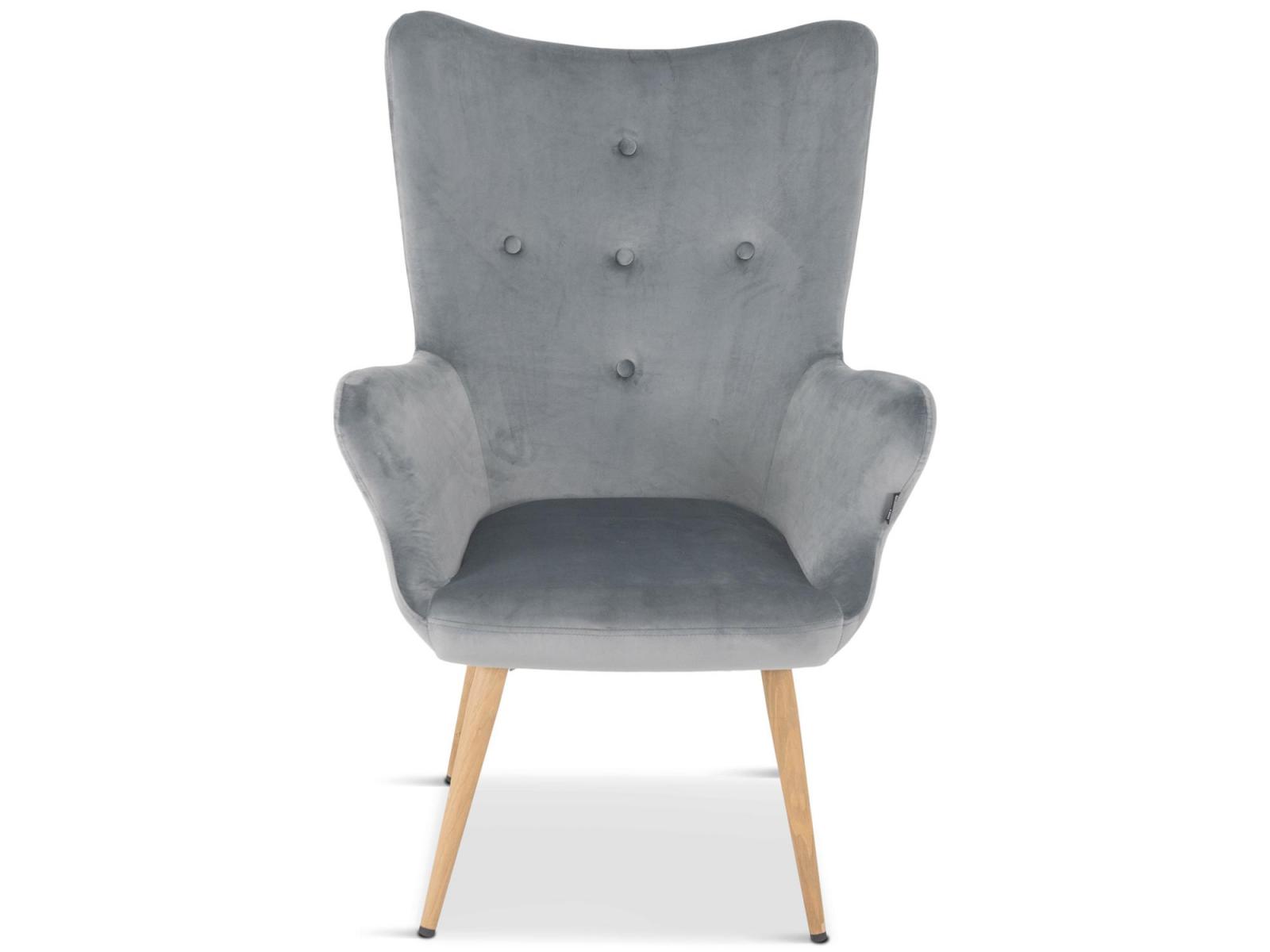 Fotel Uszak z welurową tapicerką Maestro