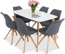 Stół 120cm + 6 Krzeseł Komplet Do Jadalni Enok Mo I 6