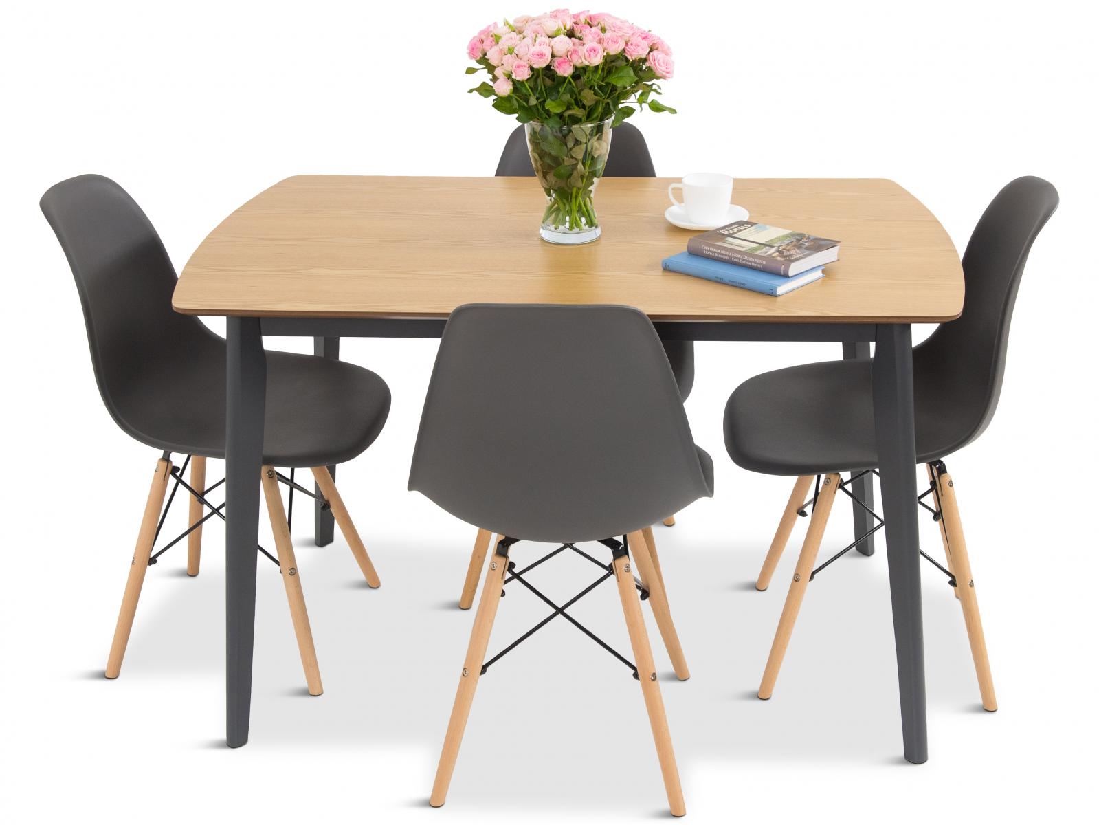 Zestaw stół + krzesła w stylu skandynawskim dla 4 osób