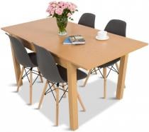 Komplet 4+1 rozkładany stół 120-160cm i krzesła szare Olof P 4