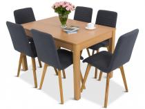 Komplet stół i 6 krzeseł skandynawskich 120-160cm Ar P 6