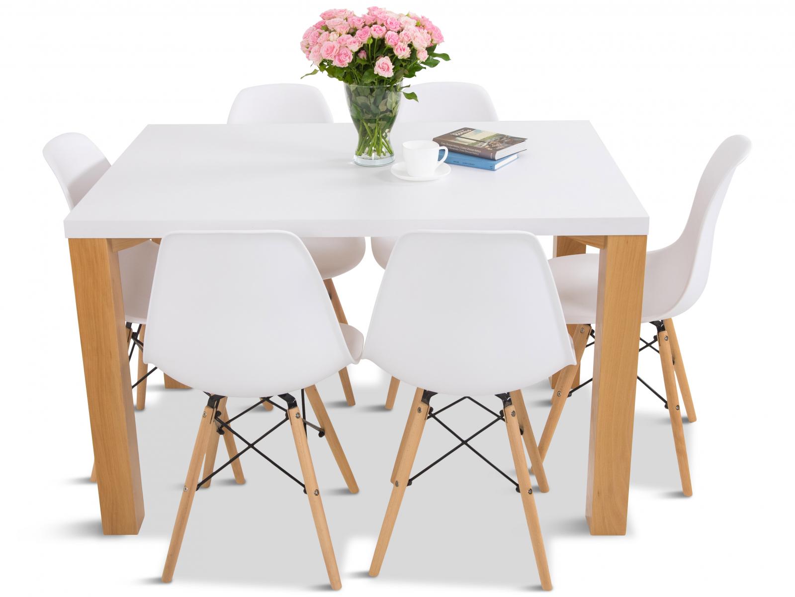 Zestaw stół + krzesła w stylu skandynawskim