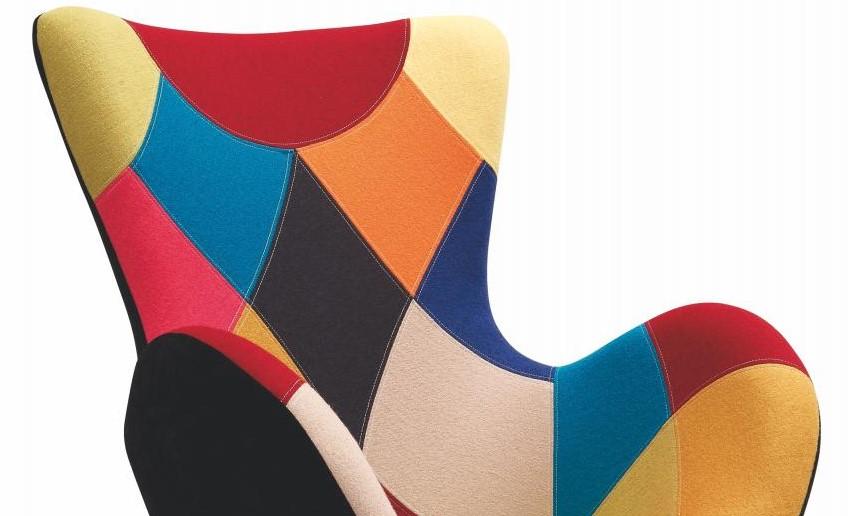 Fotel Butterfly tkanina patchwork - zbliżenie