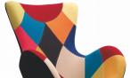 BUTTERFLY halmar - fotel jajo patchwork na stalowej podstawie