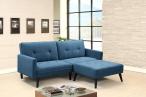 CORNER sofa rozkładana z funkcją narożnika niebieska