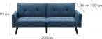 Corner sofa rozkładana z funkcją narożnika niebieska