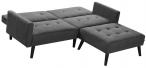 Corner sofa z podnóżkiem narożnik grafit