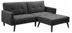 Corner sofa z podnóżkiem narożnik grafit