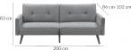 Corner sofa z podnóżkiem narożnik grafit