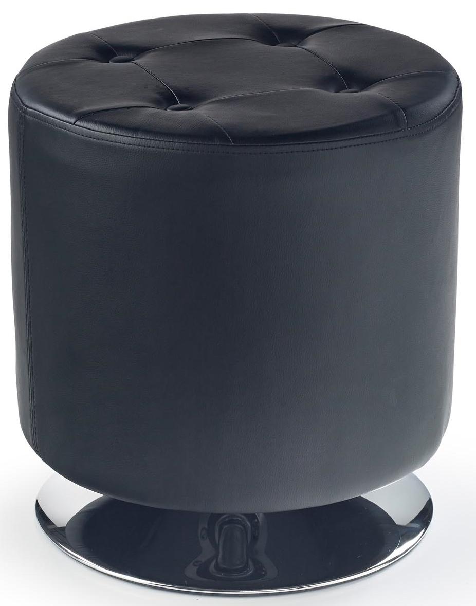 Nowoczesna pufa z ekoskóry w kolorze czarnym