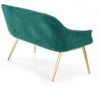 ELEGANCE 2 XL sofa dwuosobowa zielony welur złote nóżki