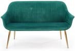 ELEGANCE 2 XL sofa dwuosobowa zielony welur złote nóżki