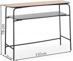 Genua KN1 konsola na czarnych nogach z drewnianym blatem 110x35x78