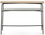 Genua KN1 konsola na czarnych nogach z drewnianym blatem 110x35x78