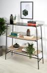 Genua REG1 regał czarny naturalny industrialny loft