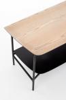 Genua RTV1 stolik RTV czarny w stylu industrialnym loft
