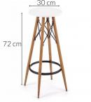 H68 stołek barowy biały hoker w stylu skandynawskim 72cm