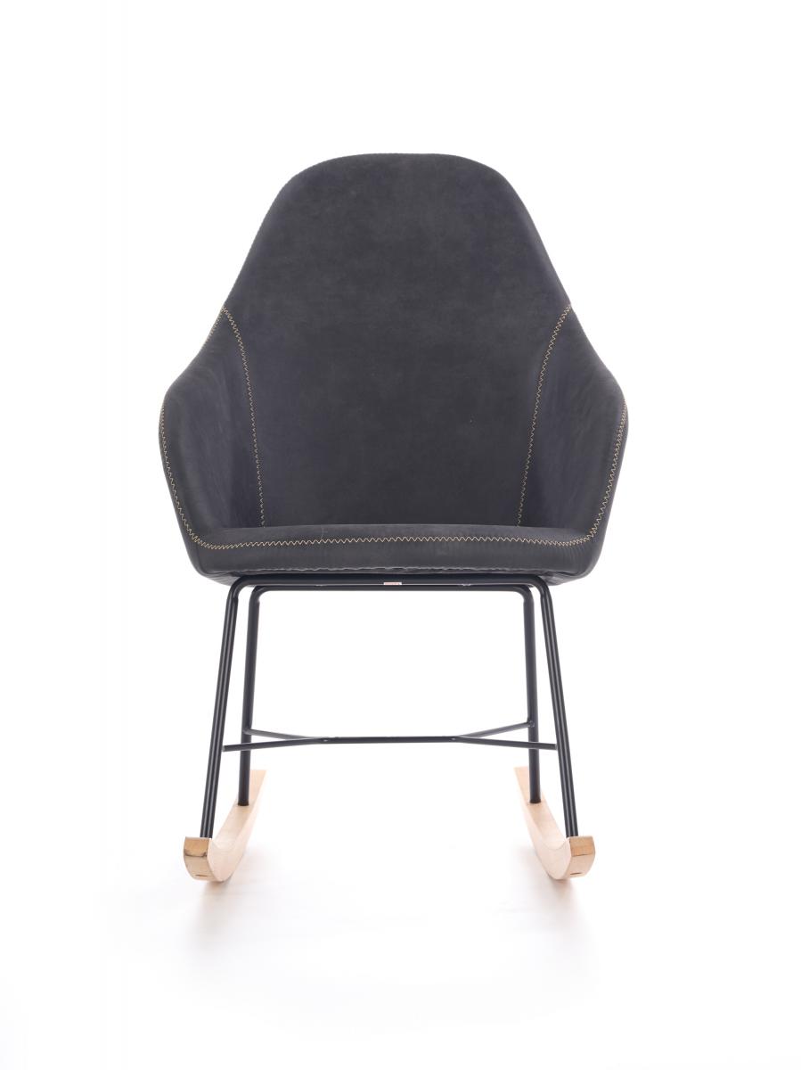 Szary bujany fotel z przeszyciem Lagos