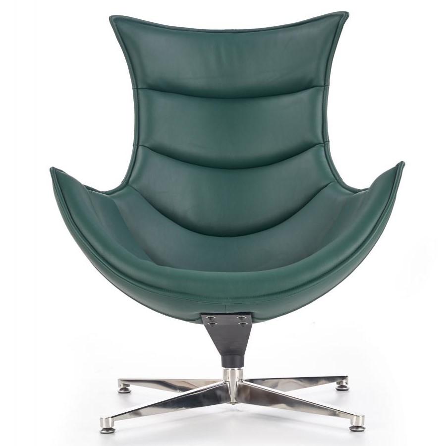 Skórzany fotel obrotowy Luxor - zielony