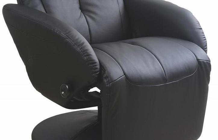 fotel z funkcją relaksu Optima czarny - zbliżenie