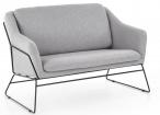 SOFT 2 XL halmar szara sofa 2 osobowa na czarnym stelażu