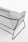 SOFT 2 XL szara sofa 2 osobowa na czarnym stelażu
