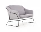 SOFT 2 XL szara sofa 2 osobowa na czarnym stelażu