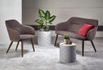 VERANO XL sofa tapicerka - c. popiel, nóżki - orzech