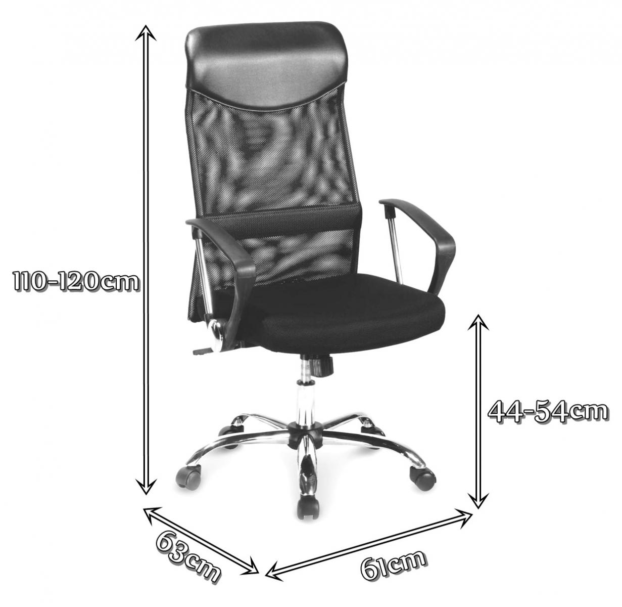 Fotel biurowy Vire - wymiary