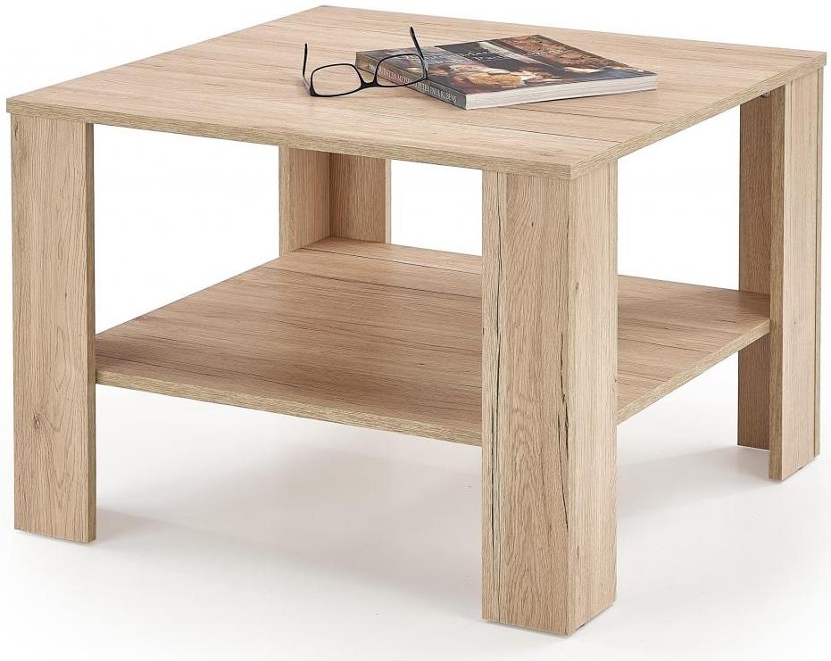 Mała ława do salonu z półką w kolorze drewnianym dąb san remo