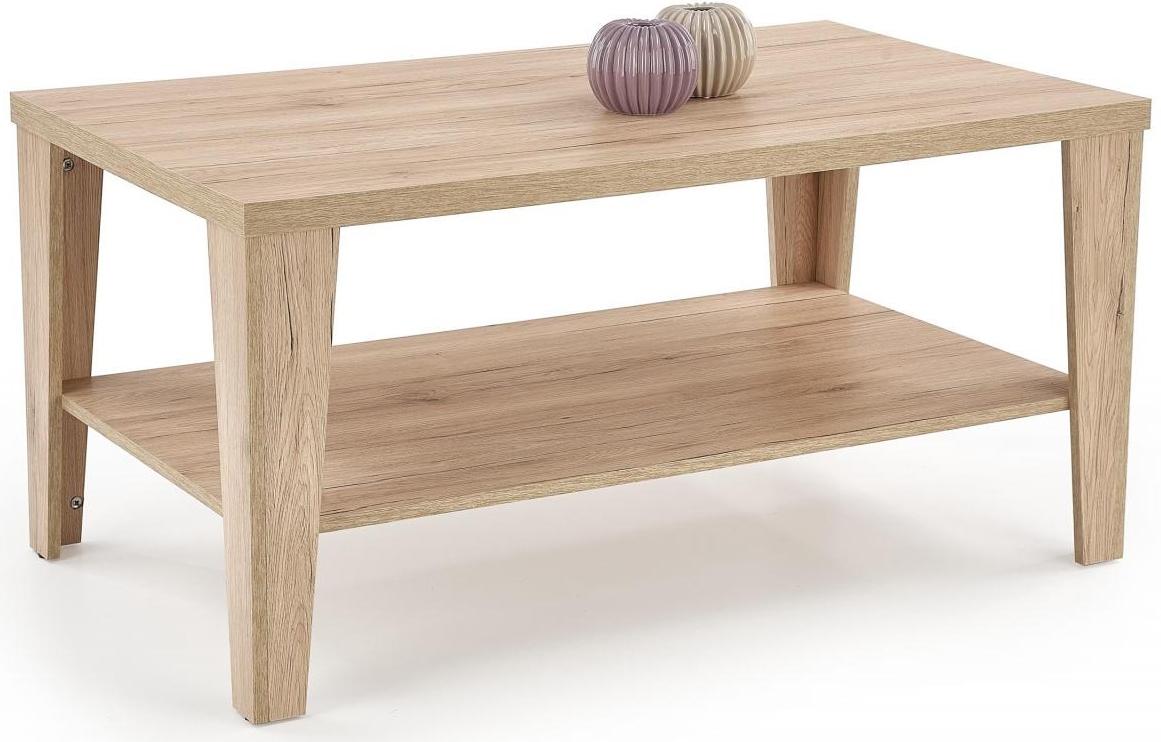 Klasyczna ława jasnobrązowa z półką