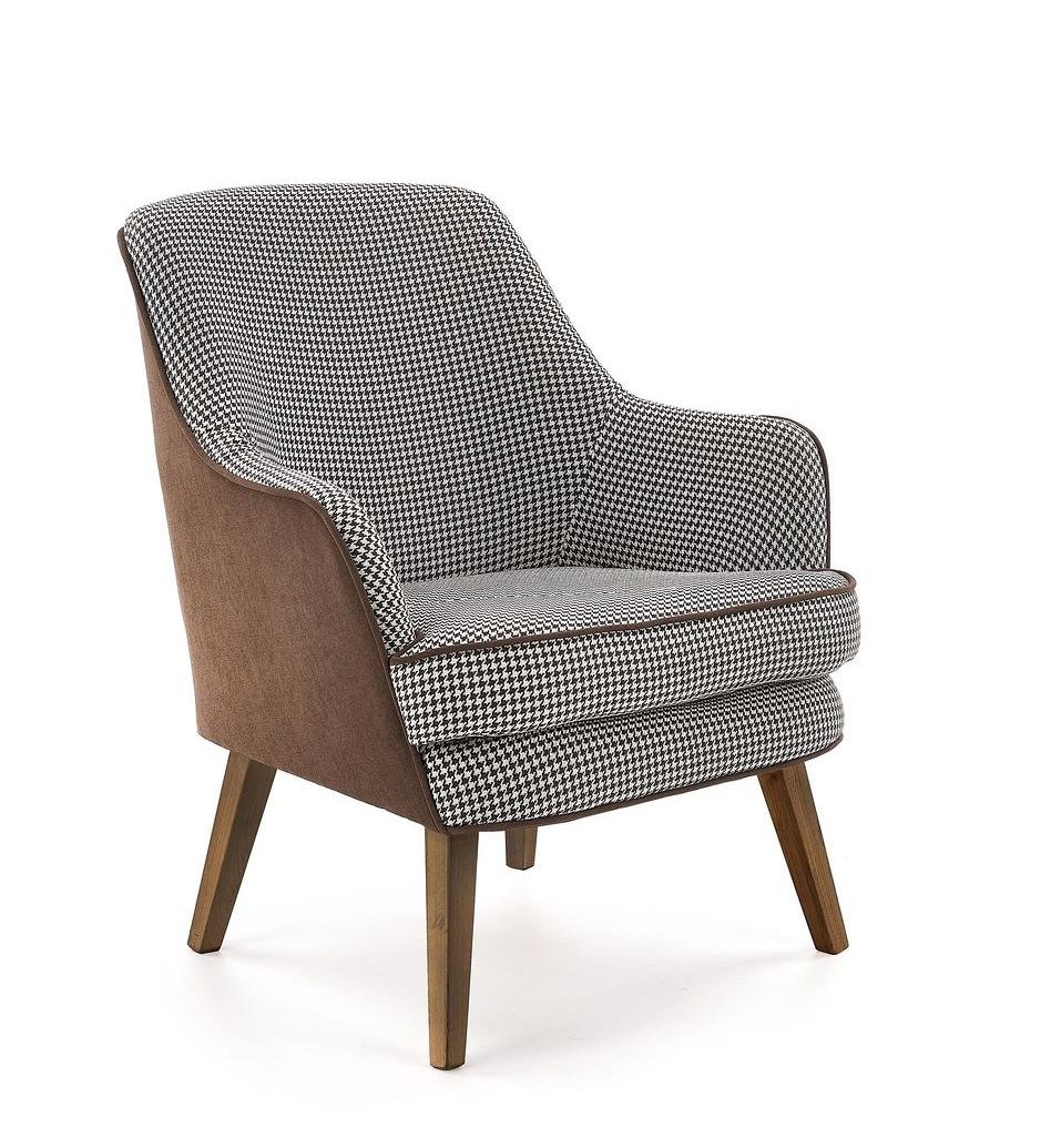 Telaviv fotel w stylu retro z brązowym tyłem