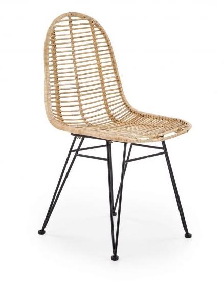 Krzesło tapicerowane szare z nogami metlowymi