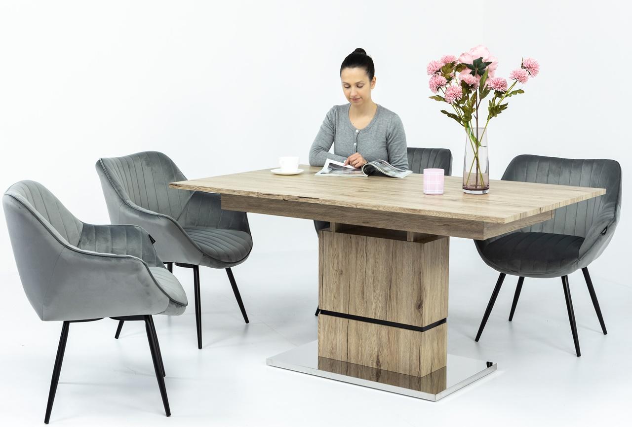nowoczesny stół dąb sonoma na jednej nodzie