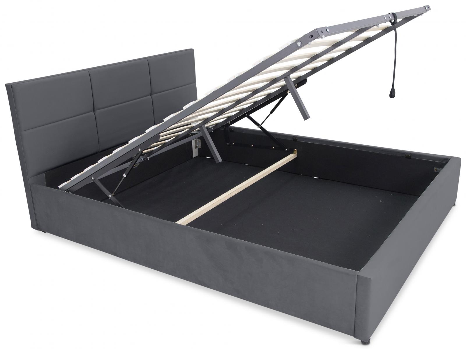 Tapicerowane łózko ze skrzynią