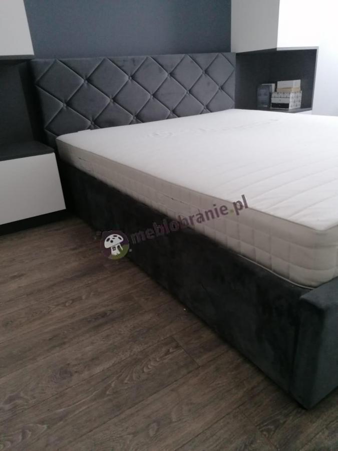 szare łóżko 140x200 cm