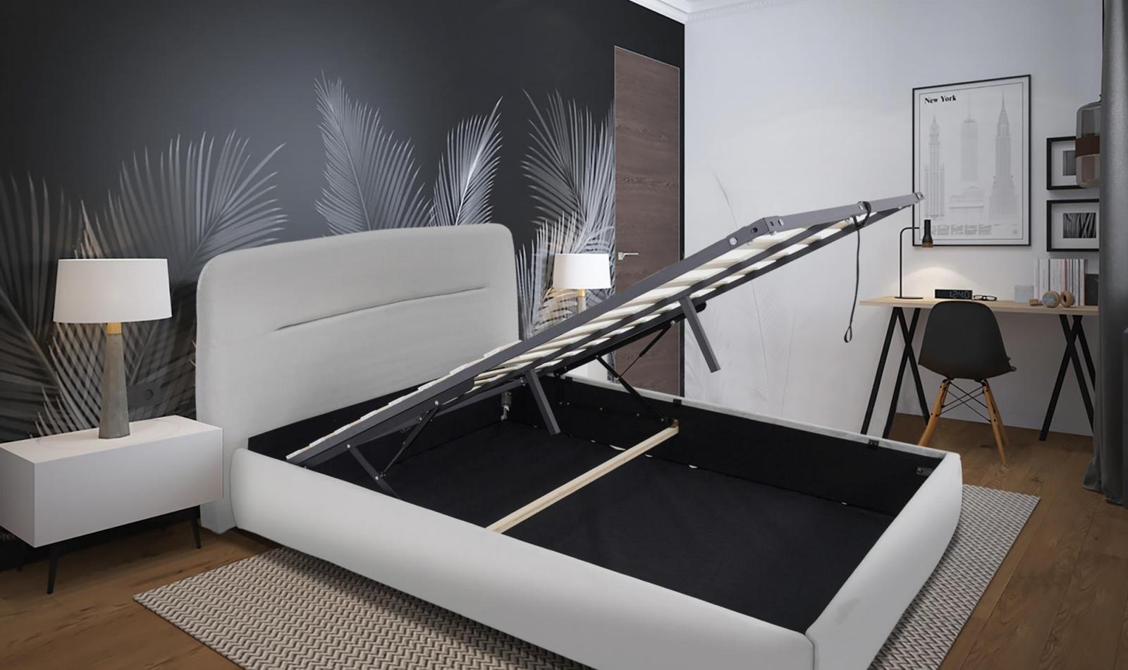 Skrzynia łóżka z podnośnikiem gazowym