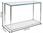 Konsola Hilton C transparentny/srebrny 120x40
