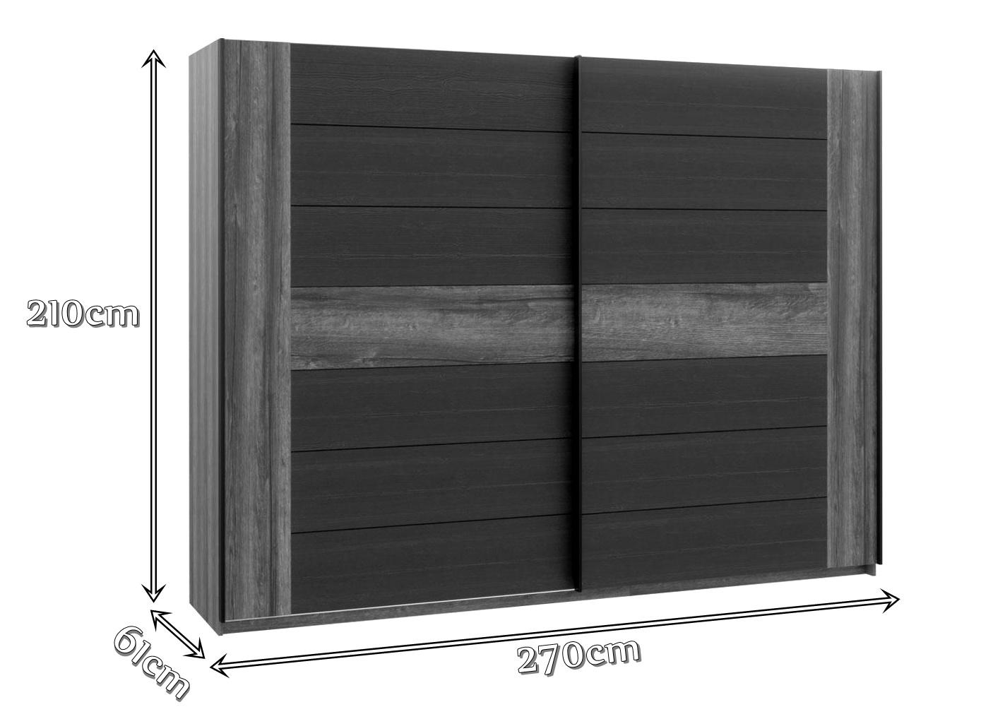 szafa z drzwiami przesuwnymi brązowa - wymiary